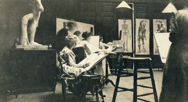 One of the first art courses held at the Art Museum