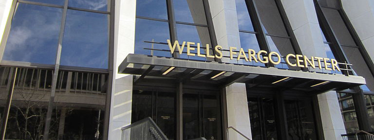 Close up of Wells Fargo sign 2016