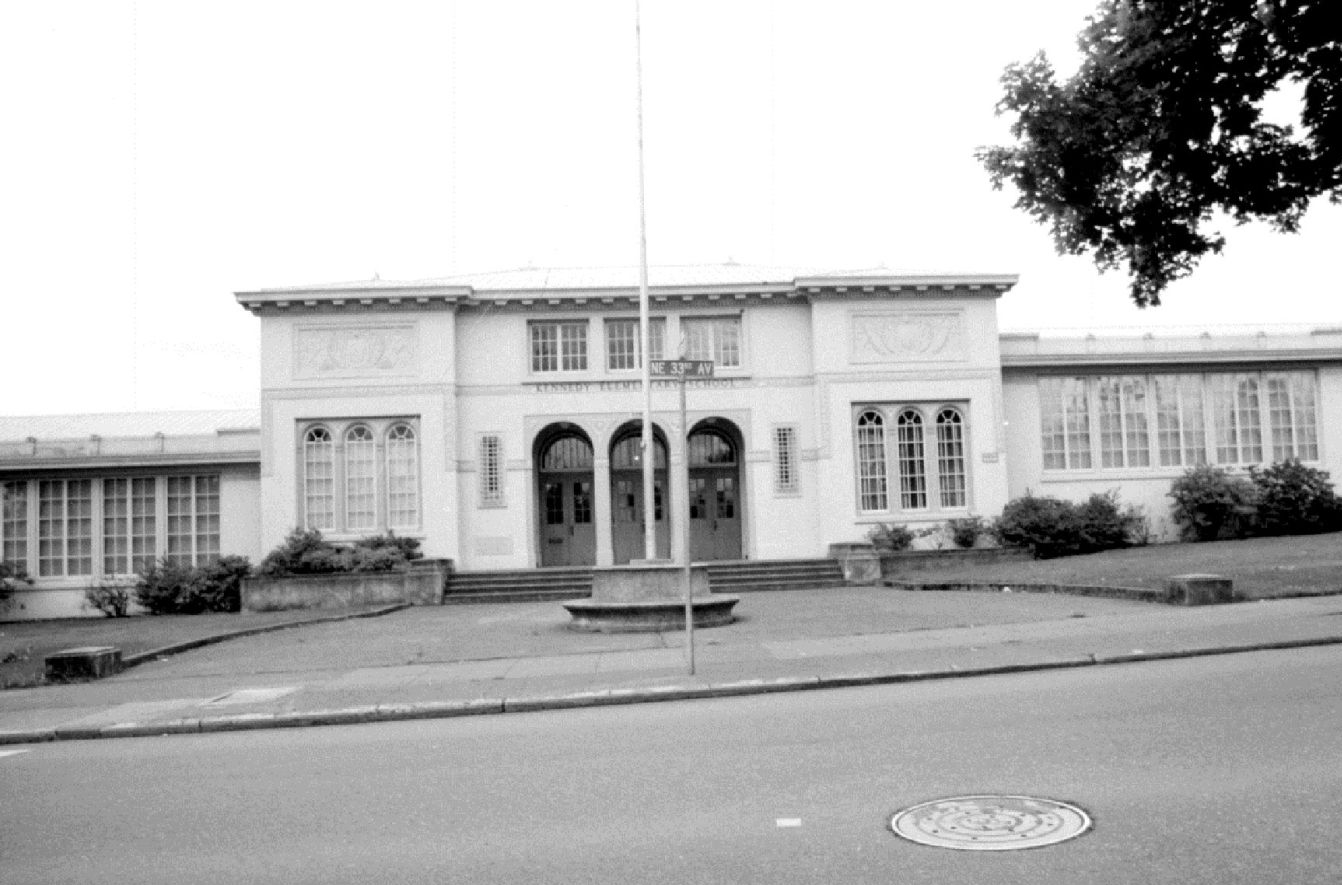 Vintage Kennedy School entrace