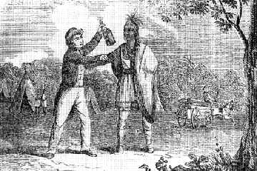 Trader giving Alcohol to Native American