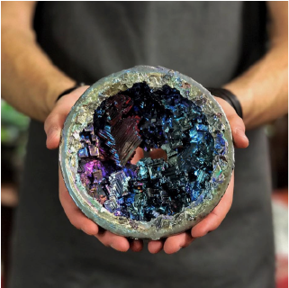 A colorful bowl of bismuth