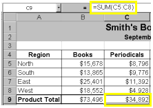 relative cell reference excel add values