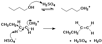 dehydration mechanism ol butan explain major ene but catalytic chemistry plz catalysts alcohols well leads shown below single