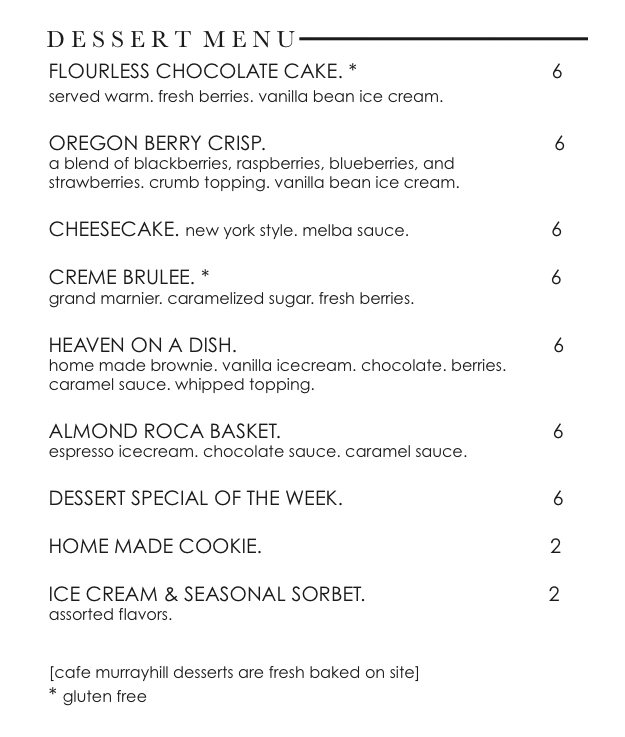 dessertmenu