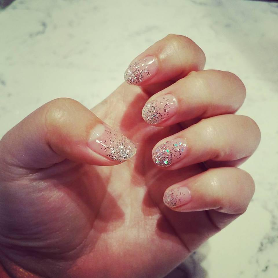 Pink Sparkly nails