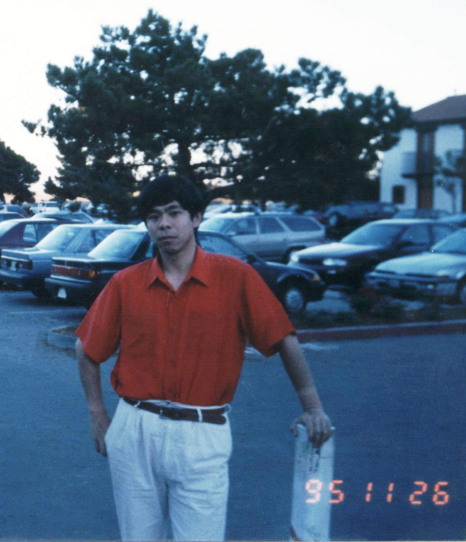 Bin Jiang at a UCSB Parking Lot, November 1995