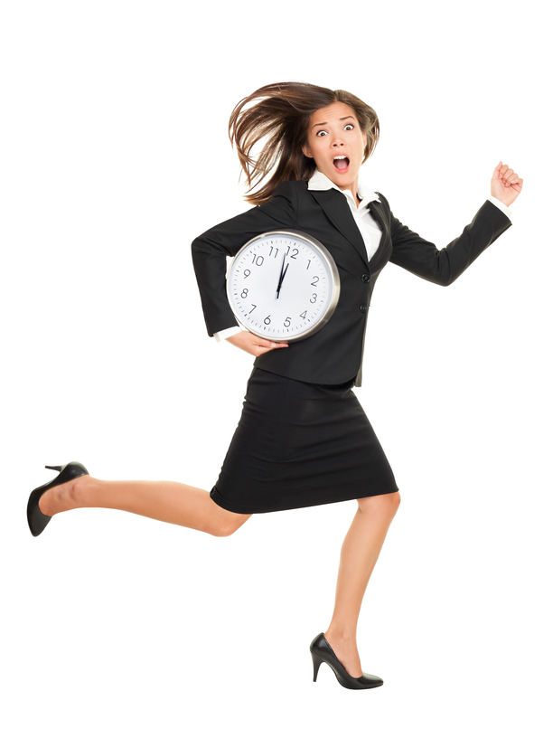 woman holding clock