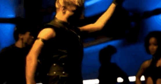 Backstreet Boys doing a signature dance move