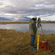 Surveying at Borax Lake