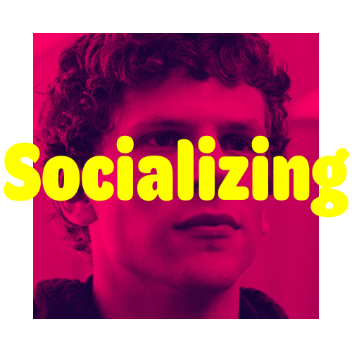 Socializing. Jesse Eisenberg in <i>The Social Network</i>