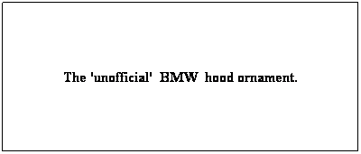 Text Box: The 'unofficial'  BMW  hood ornament.
