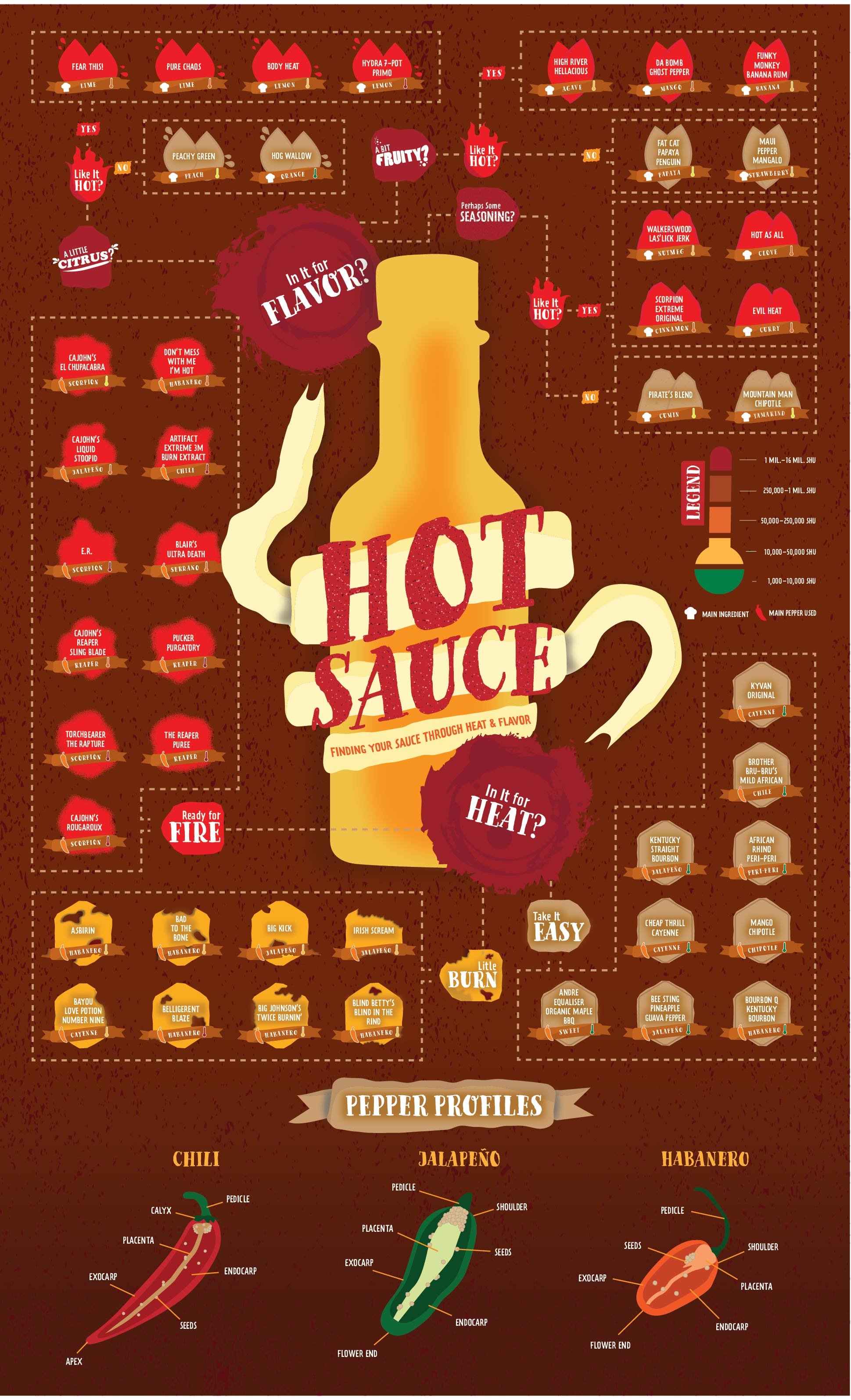 Hot Sauce Flow Chart Digital Poster