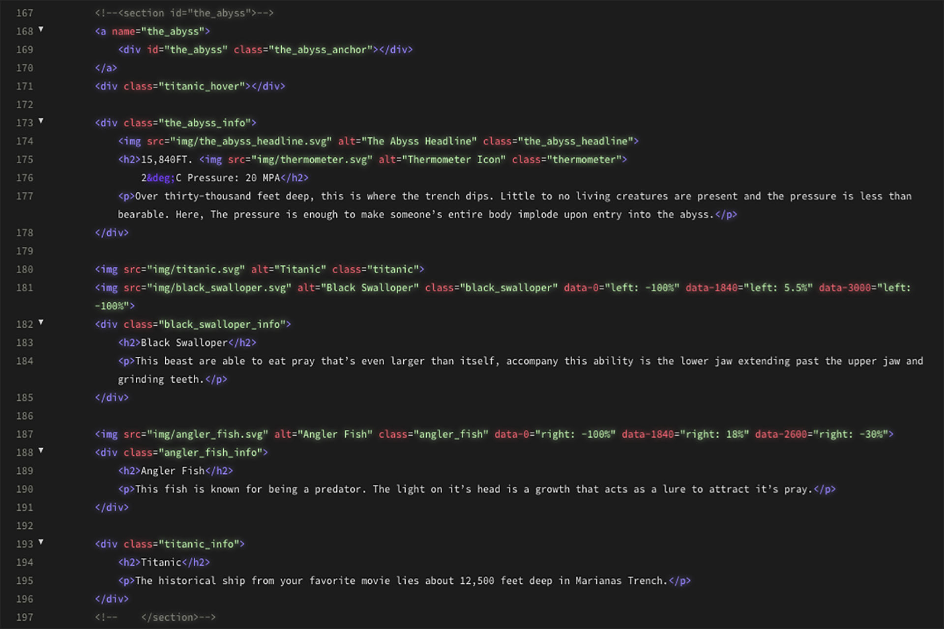 Marianas Trench HTML Code