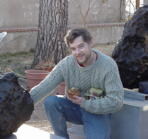 Alex Ruzicka with iron meteorites