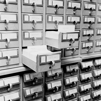 Library card catalog, 1967