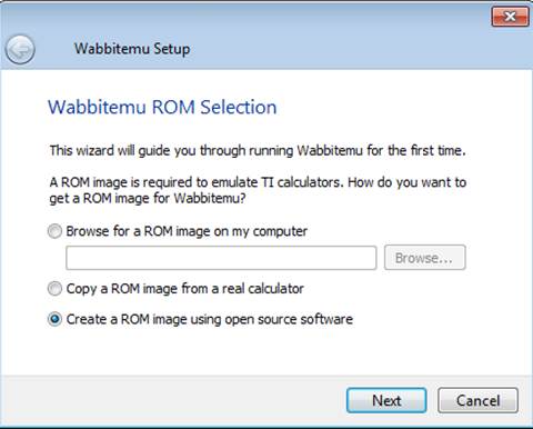 Select “Create a ROM image using open source software.”