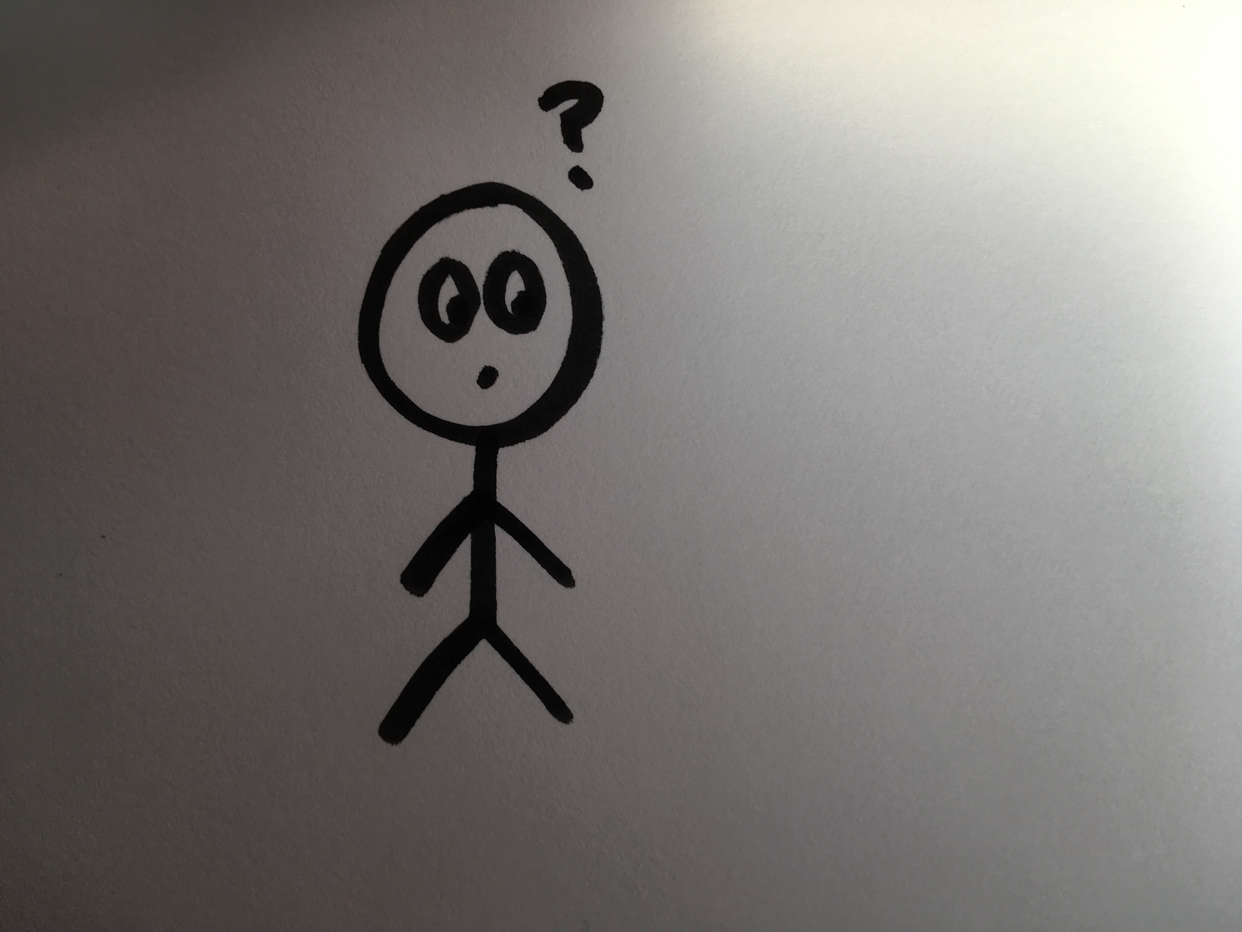 Stick figure with question mark